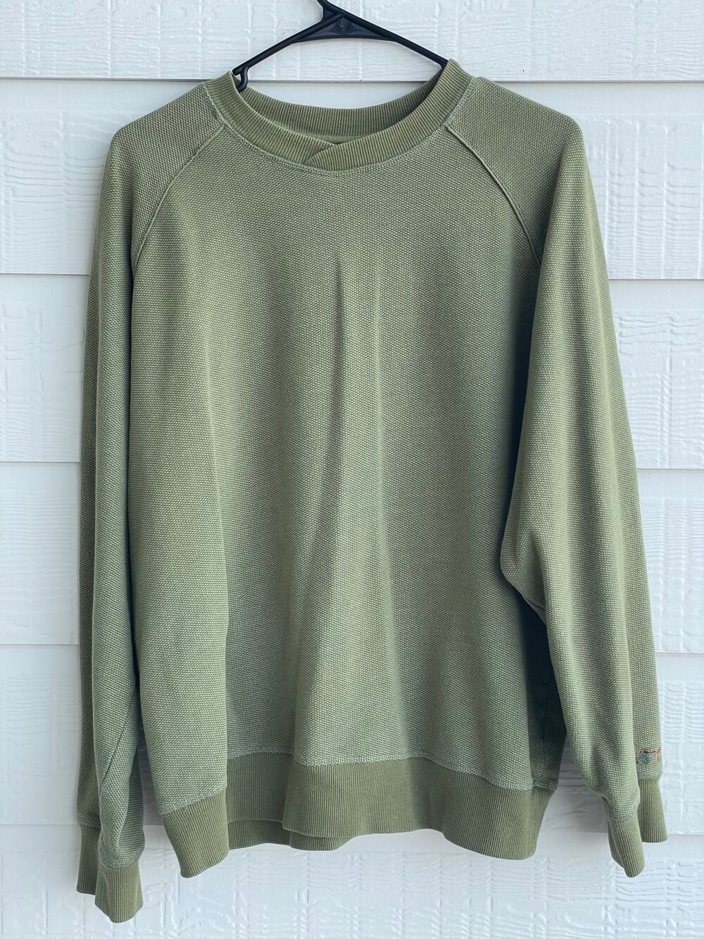 Greg Norman Avocado green pullover Pique knit sweatshirt L